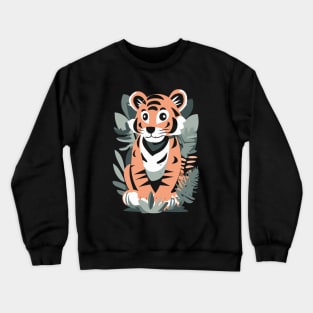 Baby Tiger in the Jungle Kids Design Crewneck Sweatshirt